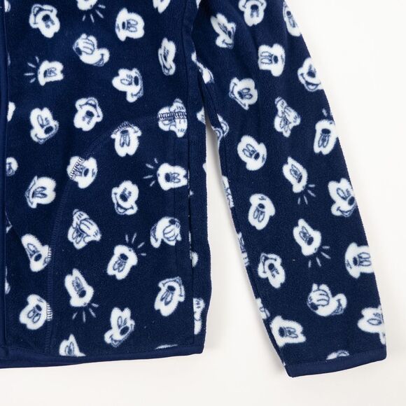 Uniqlo Fleece Jacket Kids 130cm 7-8 Navy Blue Disney Mickey Mouse Full Zip - Picture 3 of 9